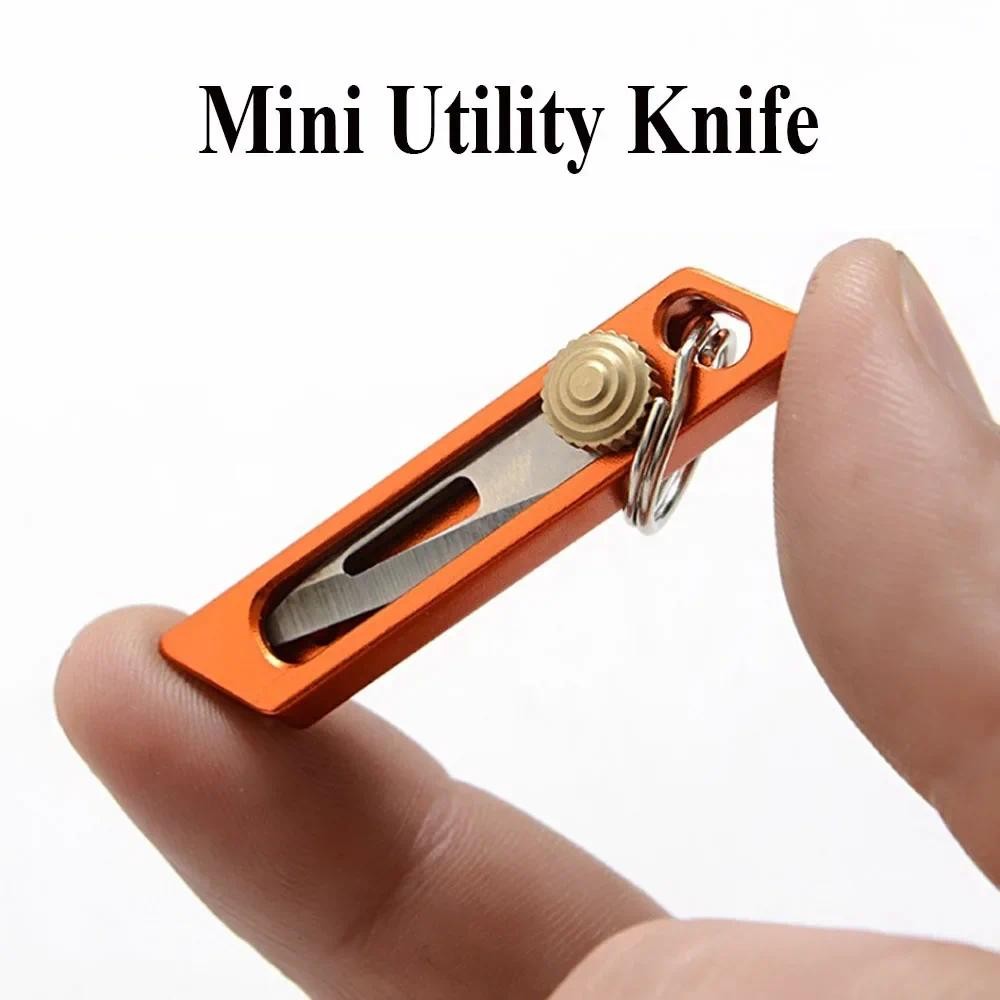 

Alloy Mini Portable Pocket Knife Box Cutter Cute Keychain Utility Knife Useful Stationery EDC Tools Fixed Blade Knives