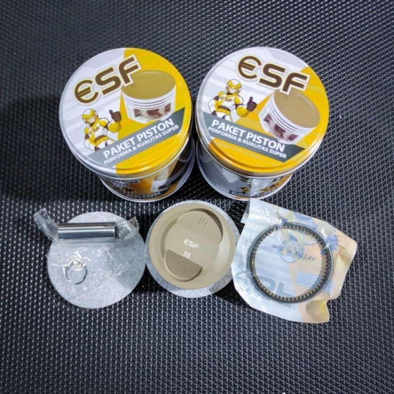 Piston Custom Boreup 54 55 55,25 56 Pin 13 ESF High Kompresi Tinggi Bisa Rekues Bubut Coak Klep, Pis