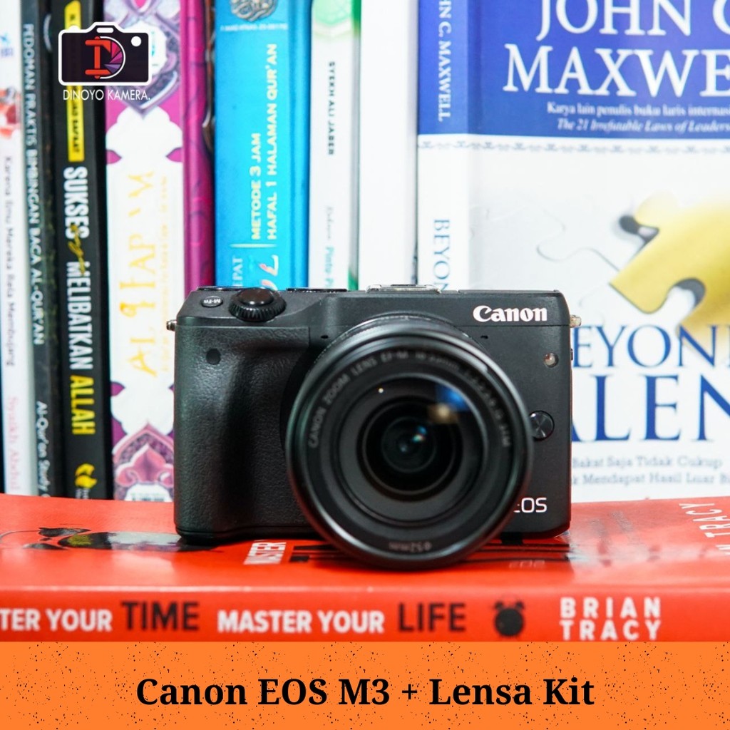 Canon Eos M3 + kit 18 55mm (BLACK) Kondisi Second Baikk