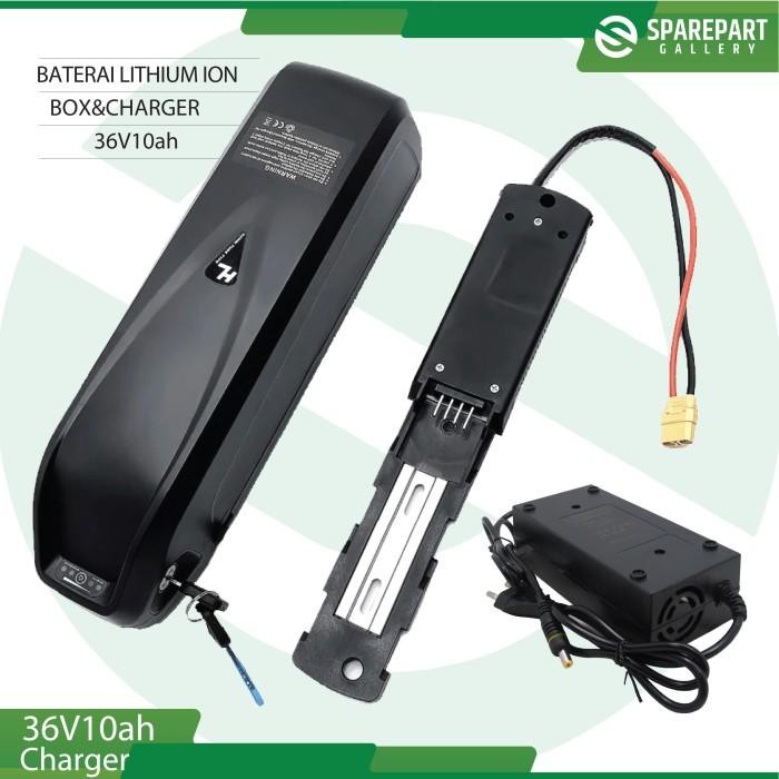 Aki Baterai Lithium Ion 36v10Ah dan charger sepeda listrik - 36V10AH - 36V10AH