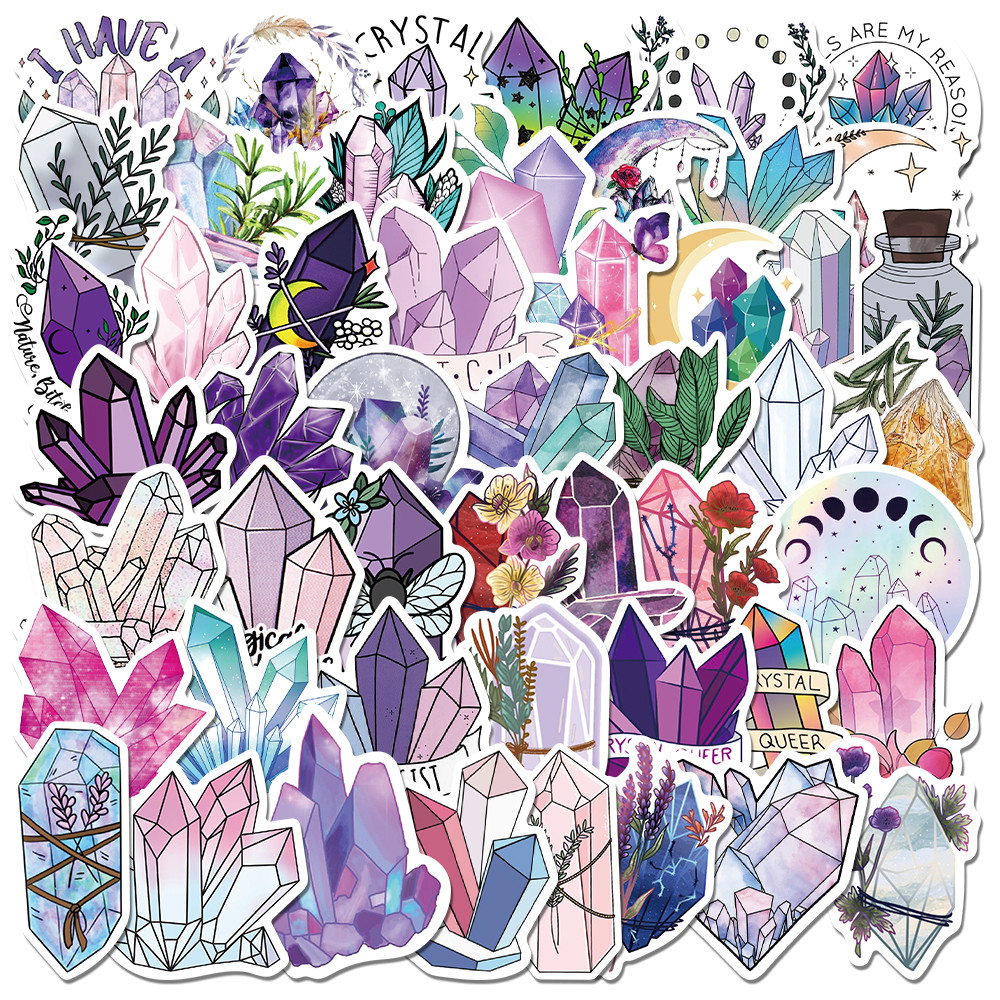 

50PCS Crystal Stickers Waterproof Decals for Water Bottles Laptop Luggage Cup Phone Skateboard Guitar Helmet Decor Kids Toys