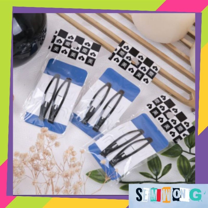 Jepitan TIKTOK ISI 2 BIRU/ Jepit Rambut Anak / Jepit Korea / Jepit Rambut Polos