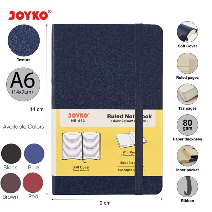 

Organizer Moerah~ Ruled Notebook Diary Agenda Buku Catatan Bergaris Joyko NB-662 192 hal