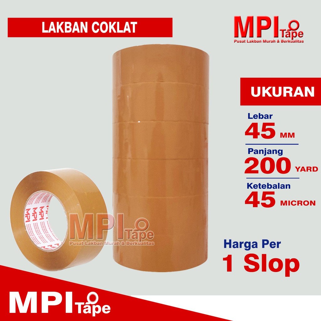 

1 Slop - Lakban Cokelat Uk 45 mm x 200 Yard - Lakban Packing - MPI
