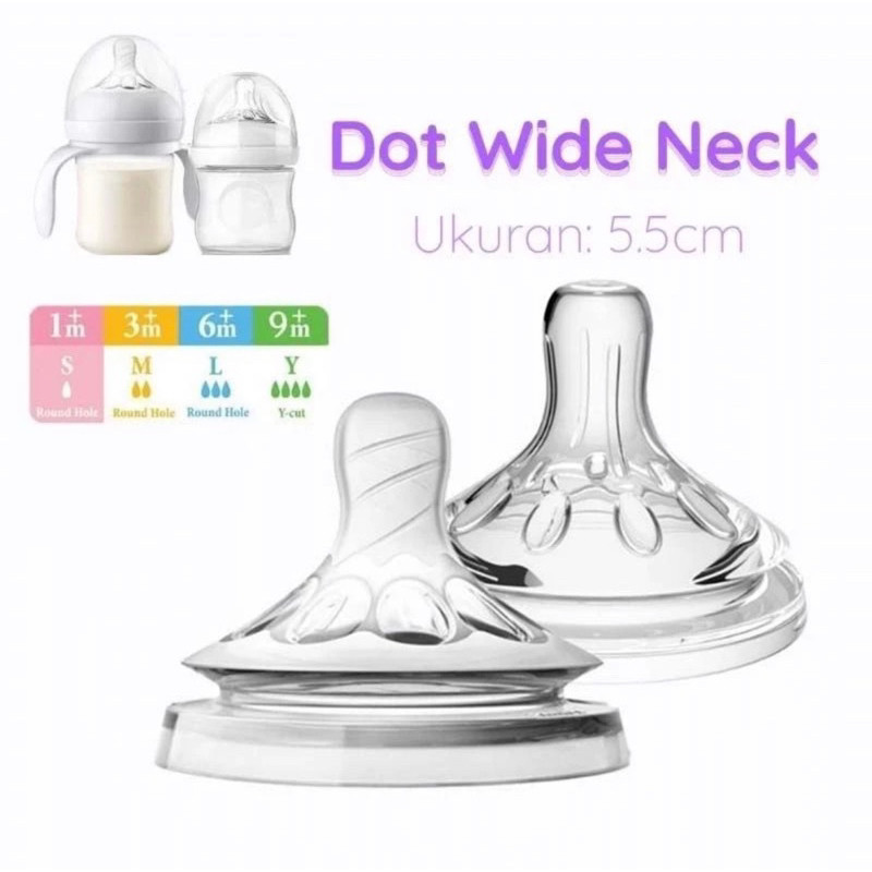 [TOKO LARIS] DOT PENGGANTI UNTUK Avent Natural 5.5cm Dot Nipple Bayi BPA Free Dot Botol Susu Empeng 