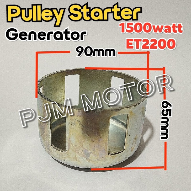 

154 Pully starter Mangkok besi engkol mesin genset 4 tak 1000watt 1200watf 1500watt amplas