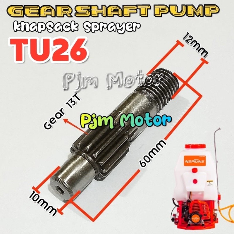 

Tu26 Gear shaft Pump as gigi panjang Mesin sprayer pompa hama tnk 777 767 amplas