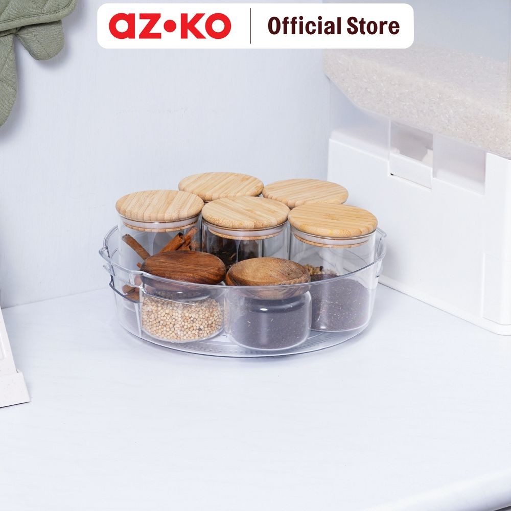 AZKO Stora Suzan Rak Dapur Putar Tempat Penyimpanan Berputar Serbaguna Rak Putar Bumbu Dapur Spices 