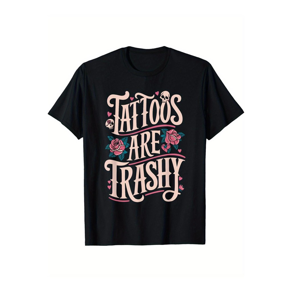 Kaos Tato Pria Keren Kaos Katun Lengan Pendek Desain Gambar Unik Kaos Nyaman Dipakai Sehari-hari