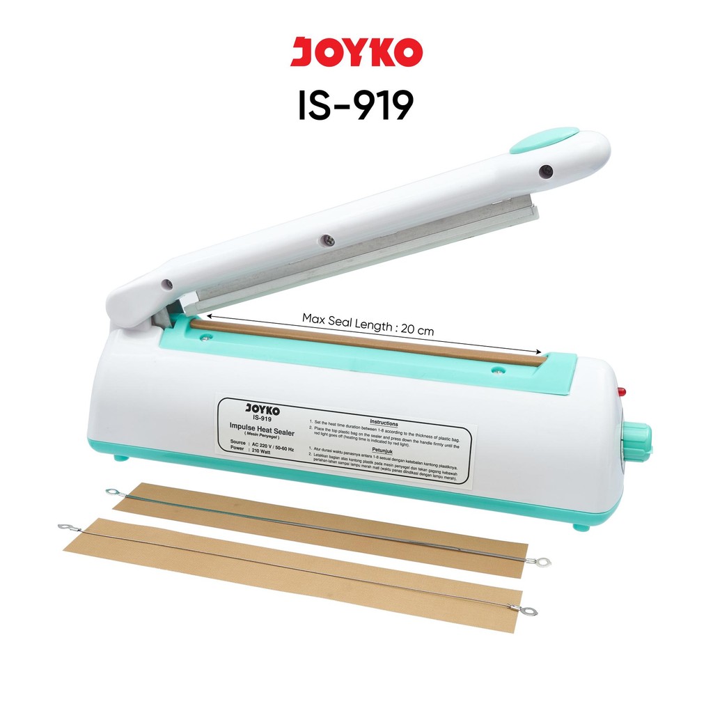 JOYKO Impulse Heat Sealer Mesin Penyegel IS-919 Plastik 20 cm