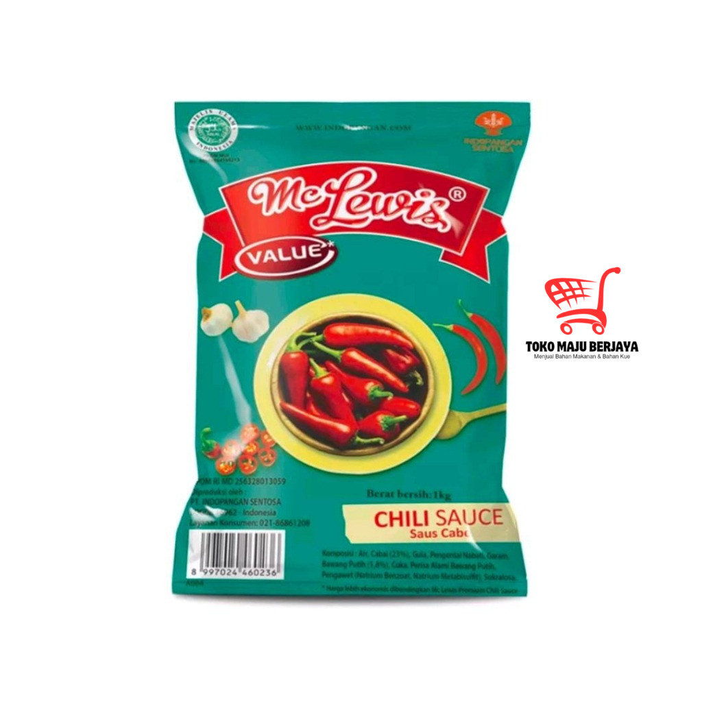 

Mc Lewis Chili sauce Value 1kg / Mc Lewis Saos Sambal Chili Value