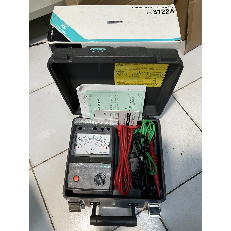 Kyoritsu 3122A Analog Insulation Tester 5Kv Megger Manual Jarum 3122 A