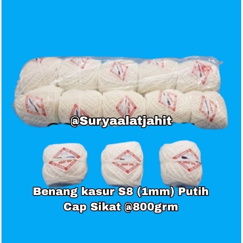 

SETIALARIS STORE Benang kasur cap sikat S8 putih (1pak@10rol) =rp.68.250/1pak