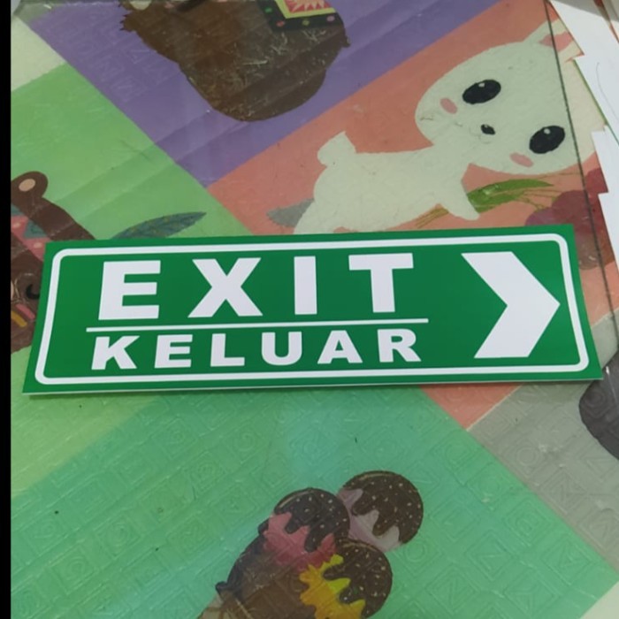 

s c Sign Rambu EXIT.Stiker dan Akrilik ukuran 10cm x 30cm - Exit kanan, Akrilik