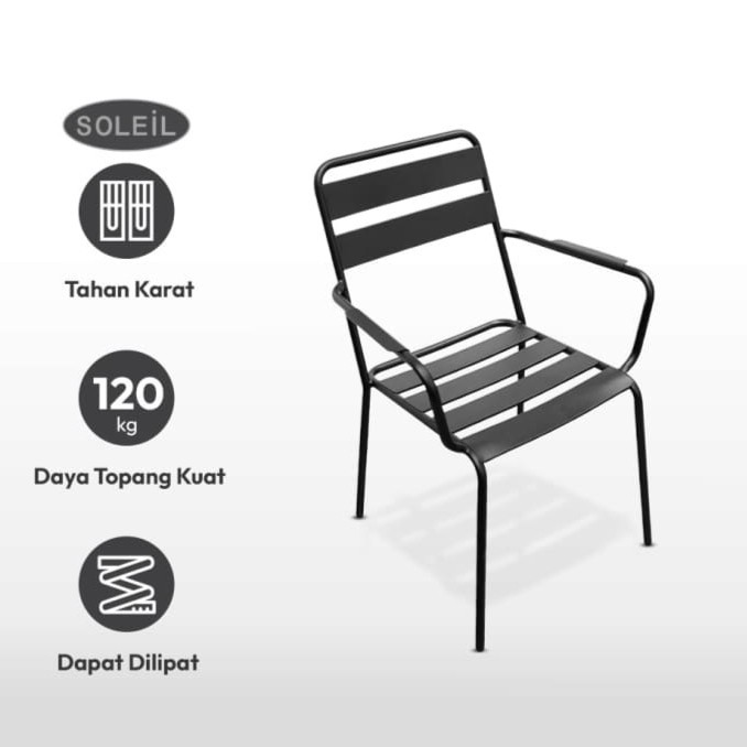 Kursi Teras Besi Minimalis SOLEIL Kursi Tamu Teras Indoor Outdoor