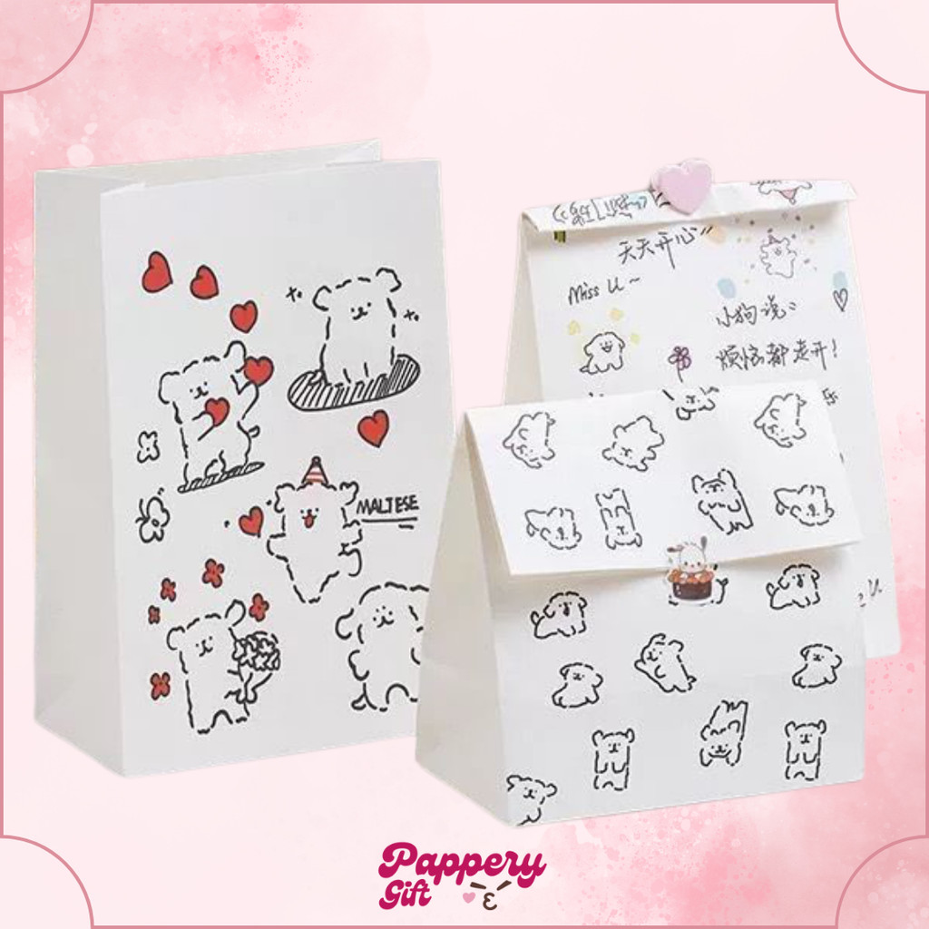 

Korean Paper Bag Aesthetic Kertas permen pembungkus Snack Kue Kering Cookies Candy Kado - ES0569