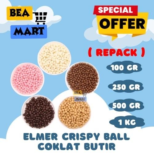 

Elmer Crispy Ball WHITE / DARK 100gr 250gr 500gr 1kg | Butiran Cokelat / Coklat Butir / Bola Cokelat Krispi Bulat 100 250 500 gr gram 1 kg
