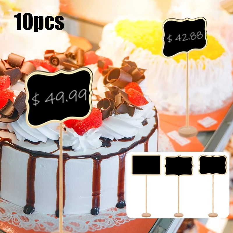 

TINATAH 10pcs Mini Chalkboard Mini Papan Tulis Mini Papan Kapur Menu Cafe Papan Tulis Kapur Kecil