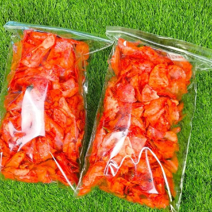 

B ss Keripik Singkong Sambal Tumis Cabe Asli Pedas Manis Balado & Rujak Daun Jeruk PROMO PAKET HEMAT 1 kg isi 2 - my Snack910 - Balado 1 KG