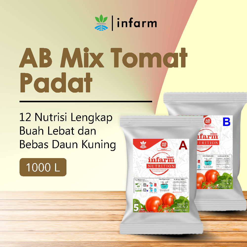 INFARM - Nutrisi Tanaman AB Mix Tomat 1000 Liter Pupuk untuk hidroponik dan Tanah  Infarm AB Mix Bub