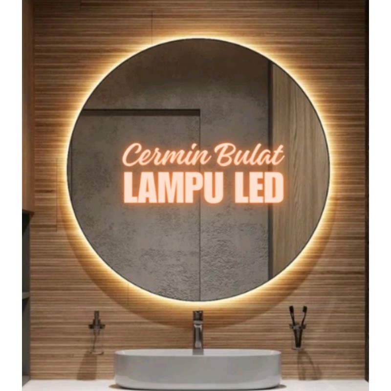 cermin bulat lampu LED diameter 60