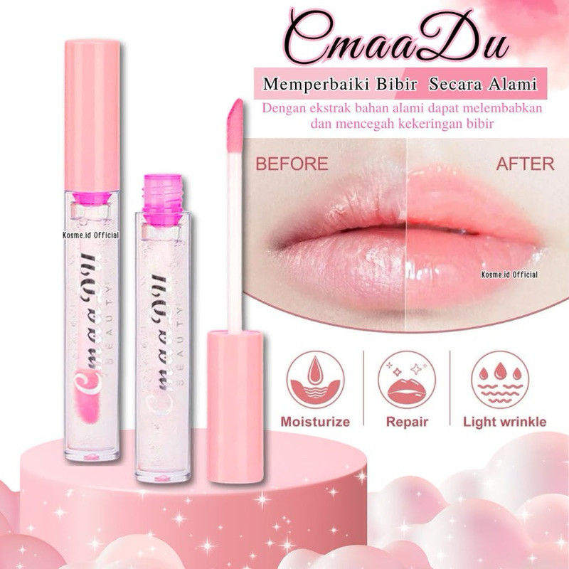 (COD)  Lips Gloss Cair Warna Bening Tahan Lama Berubah Warna Pink CMAADU LIPGLOSS COLOR LIP SERUM CO