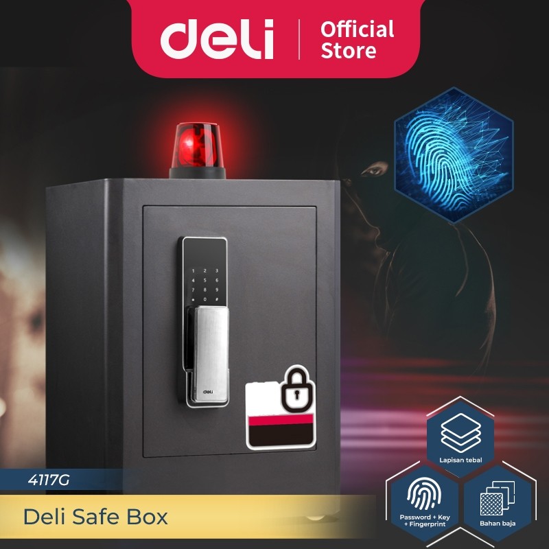 Deli Brankas Sidik Jari  / Fingerprint Digital Safe Box 43x40x71 cm 4117G