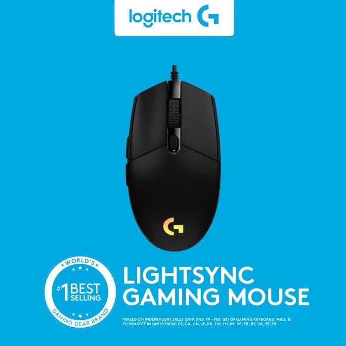 LOGITECH G203 LIGHTSYNC RGB PRODIGY MOUSE GAMING MACRO WIRED G 203 - Hitam