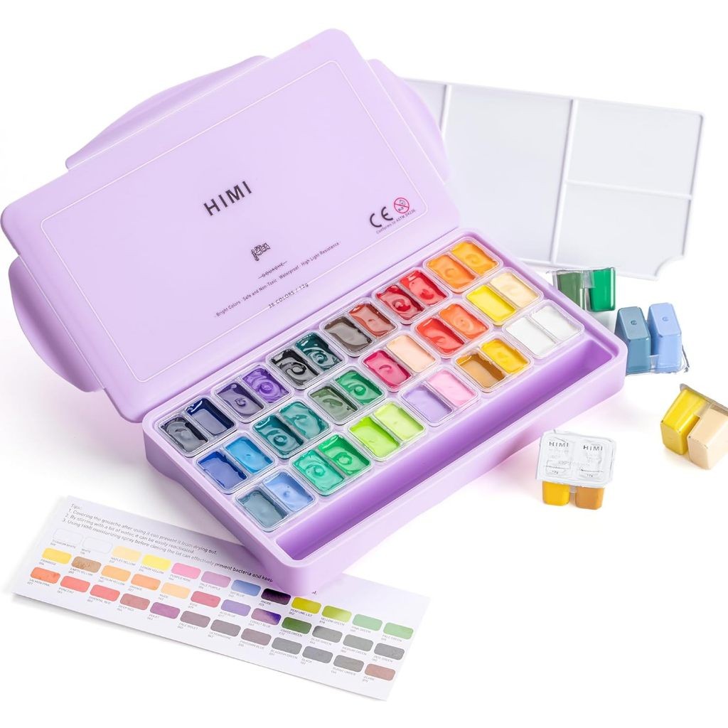 

Miya Himi Gouache Paint Twin Cup / Half Cup Cat set 36 Colors x 12gr