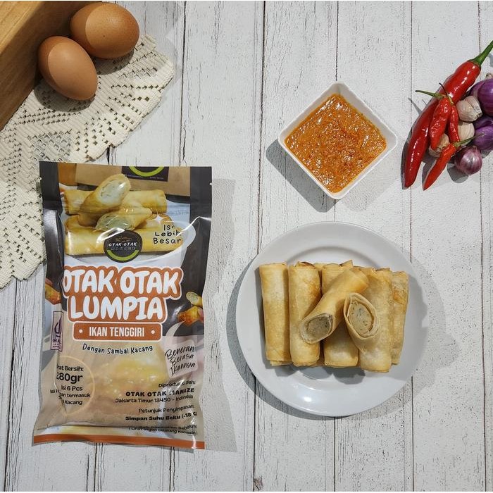 Lumpia Otak Otak Ikan Tenggiri Daun Frozen Bakar Merk Mamaze