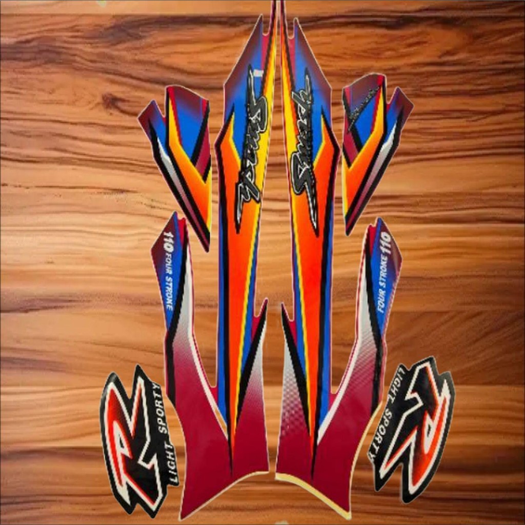 STIKER STRIPING MOTOR SMASH 2003 MERAH