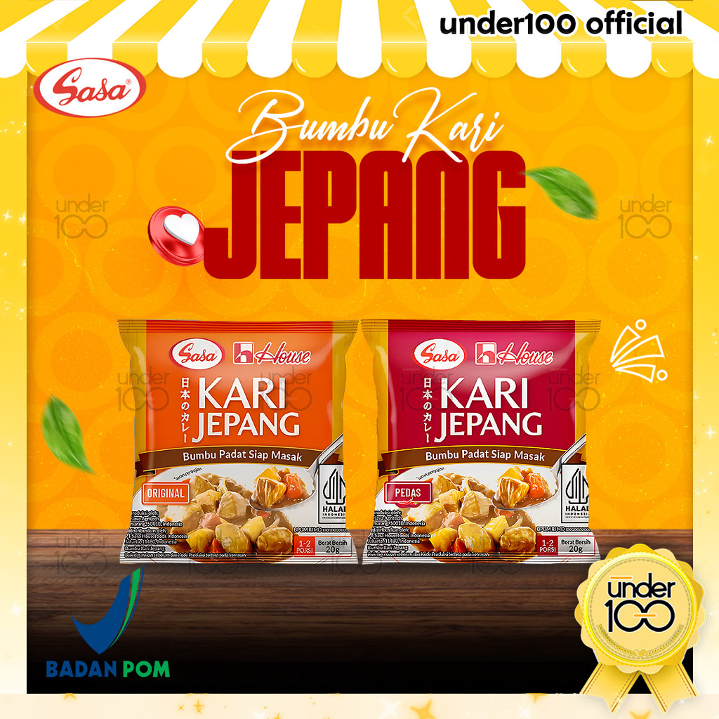 

❤ Under100 ❤ SASA Kari Jepang Bumbu Padat Siap Masak 1 Pcs 20g | Original | Pedas | HALAL BPOM