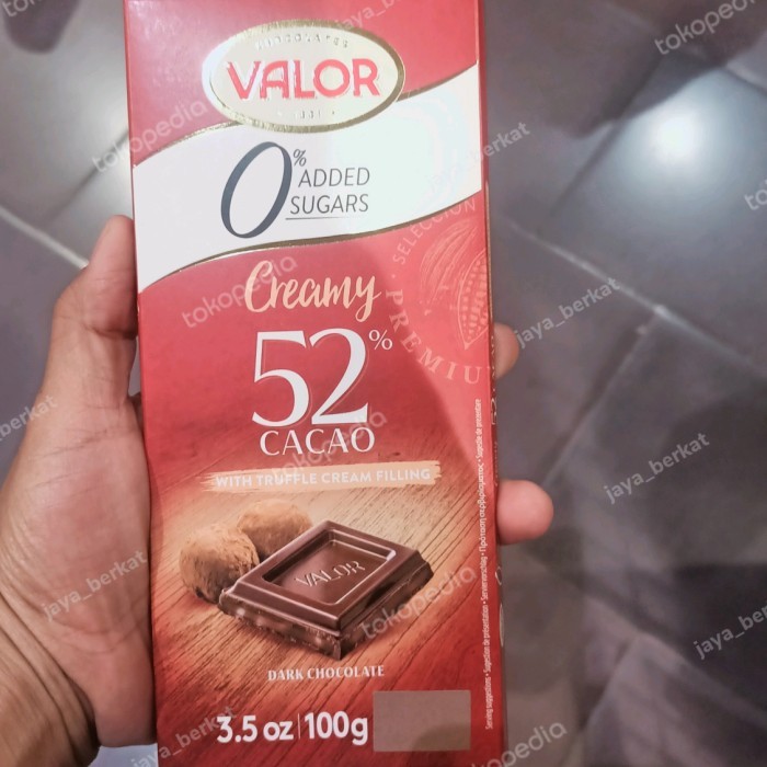 

valor 52% cocoa creamy 0% added sugar 100gr