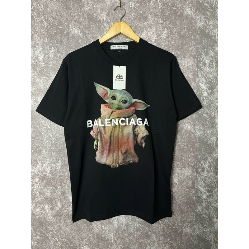 Kaos B*lenc*ga Baby Yoda Black 1:1 Original Unisex