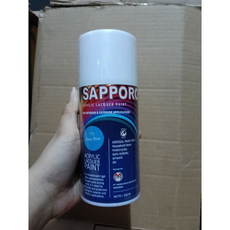 cat spray Pilok  Pilox Sapporo 300ml saporo 300ML SAPORO spray 300ml 715 Rriver blue biru laut biru 