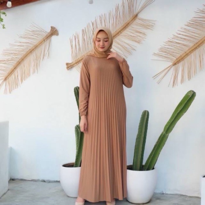 Gamis Plisket Mayung Wanita - Milo, XL - XXL