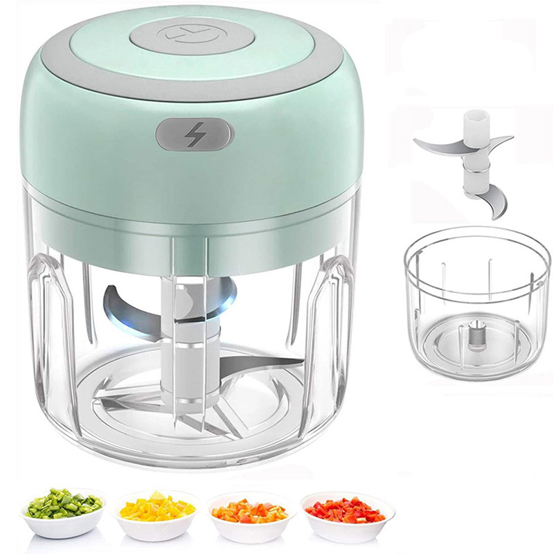 Electric Mini Rechargeable Vegetable Chopper Blender Electric Garlic Chopper Portable Cordless Mini 