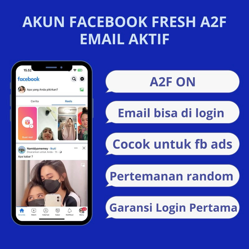 AKUN FACEBOOK MURAH A2F ON