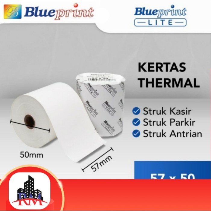 

[1 Pak/10 Roll] BLUEPRINT 57x50 Thermal Paper Kertas Struk Kertas Kasi