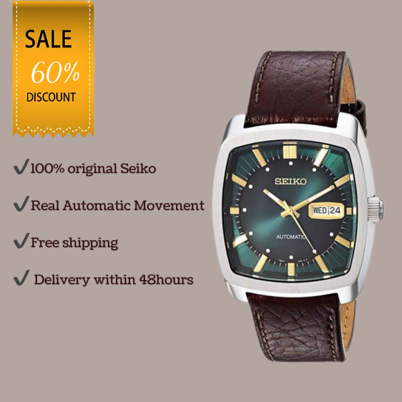 Original SEIKO Snkp27 Series Automatic Self-Wind Mechanical Watch Tonneau Square Multifunctional Lux