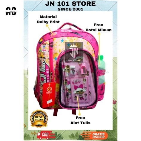 As) Tas Ransel Sekolah Anak SD Premium LOL Free Botol Minum dan Alat Tulis