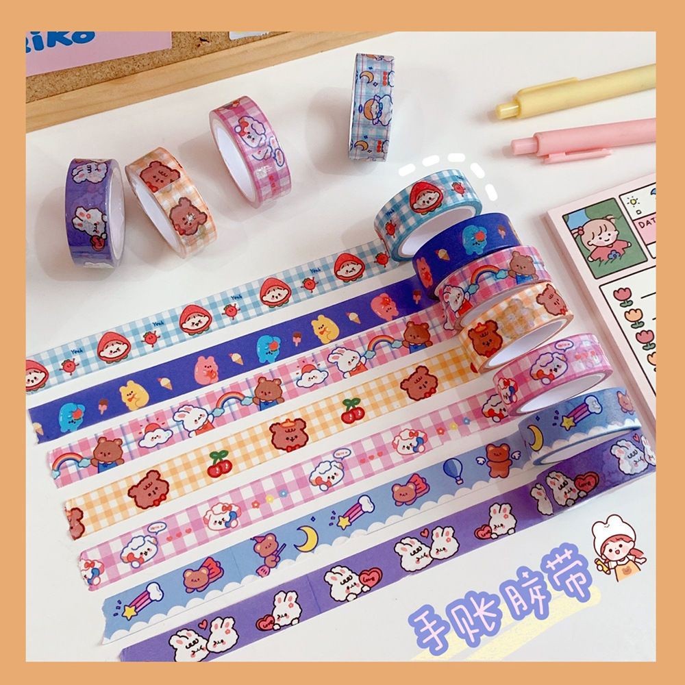 

Pita kertas kartun kreatif/pita dekoratif stiker kartun lucu/stiker cartoon / pita pelekat cartoon/Hangsu Paper Tape Washi Tape Korea Jepang Mini