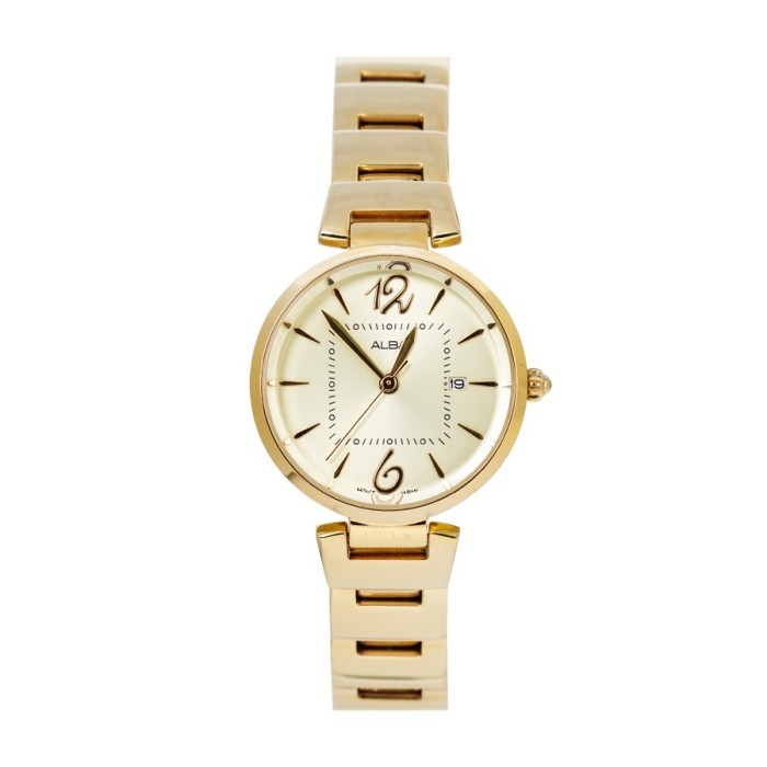 JAM TANGAN WANITA ALBA AH7R04 AH7R04X AH7R04X1X ANALOG GOLD STAINLESS STRAP
