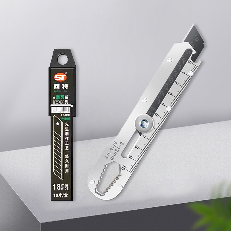 

10in1 Pisau kater Cutter Pisau Pemotong Kertas Pisau Cutter Multifungsi Tahan Karat +10 lembar pisau