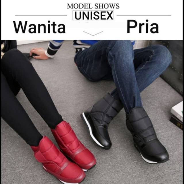 Sepatu Boots Salju Anti Slip Musim Dingin / Winter Snow Boots Thermal