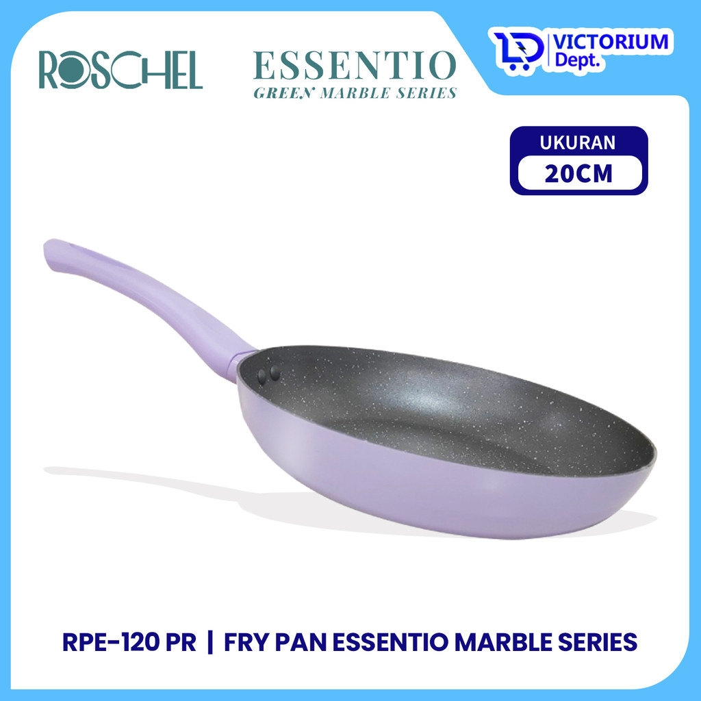 VICTORIUM- ROSCHEL FRY PAN 20 CM ESSENTIO GREY MARBLE SERIES RPE-120PR WARNA UNGU