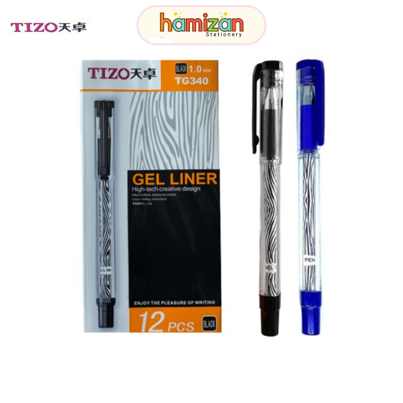 

(1pcs) Pulpen Gel Tizo / Pen Gel Tanda Tangan Liner TG-340 ketebalan 1.0MM Hitam dan Biru / Pulpen Gel TIZO TG340 Hitam Biru 1.0 mm