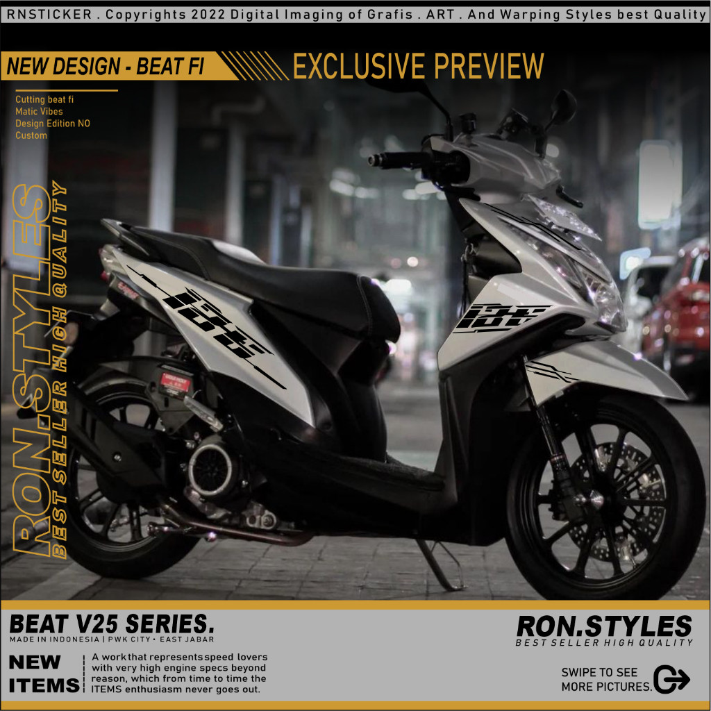 BTV25 CUTTING STICKER STRIPING VARIASI BEAT FI STRIPING VARIASI BEAT F1 STIKER BEAT FI 2016 STRIPING