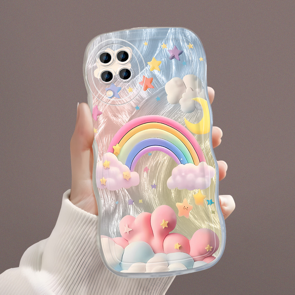 Casing Hp Untuk Compitable With Samsung A12 M12 5G Handphone Silikon Softcase Rainbow Cloud Soft Pho