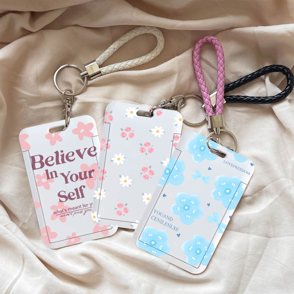 

ID CARD HOLDER MOTIF Pink minimalist flower PHOTOCARD PHOTO CARD